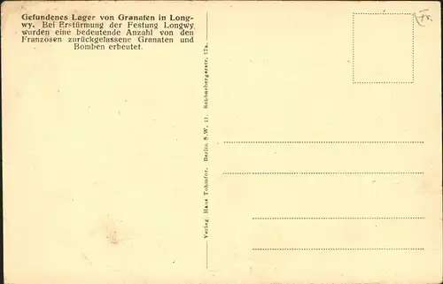 Longwy Lothringen Lager Granaten / Longwy /Arrond. de Briey