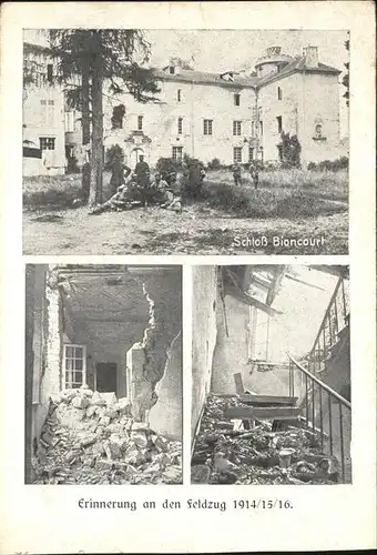 Bioncourt Schloss Feldzug 1914/15 / Bioncourt /Arrond. de Chateau-Salins