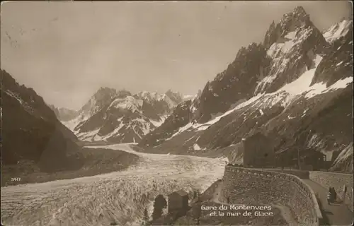 Chamonix-Mont-Blanc [handschriftlich] Gare Bahnhof Montenvers Mer Glace Gletscher x