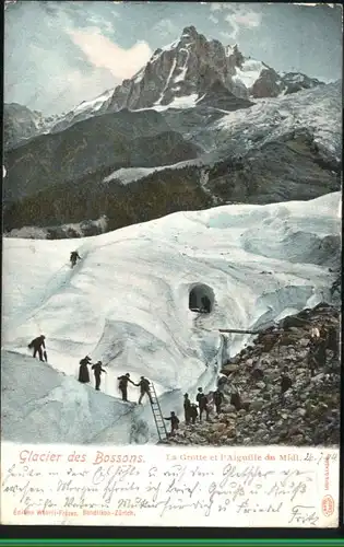 Chamonix-Mont-Blanc [Stempelabschlag] Glacier Bossons Grotte Aiguille Midi x