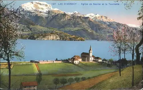 Sevrier Eglise Lac Annecy Tournette x