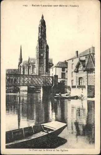 Saint-Laurent-sur-Sevre Vendee Pont Eglise x