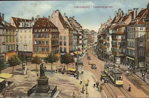 Strasbourg Alsace Strassburg Elsass Gutenbergplatz Strassenbahn  *