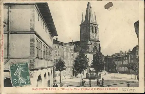 Rambervillers Hotel de Ville Eglise Place Marche x