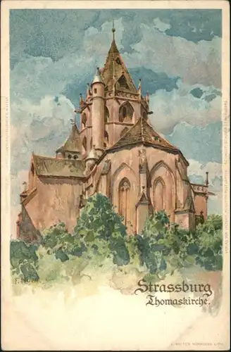 Strasbourg Alsace Strassburg Elsass Thomas Kirche  Kuenstler F Hoch *