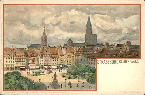 Strasbourg Alsace Strassburg Elsass Kleberplatz Kuenstler F Hoch *