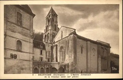 Brantome Dordogne Eglise Abbatiale Clocher Isole *