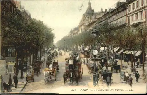 Paris Kutsche Pferd Boulevard Italiens x