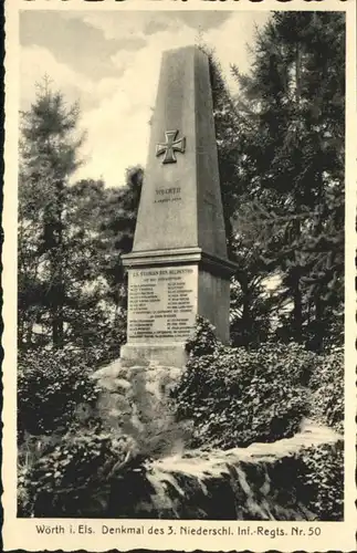 Woerth Elsass Denkmal Infanterie Regiment Nr. 50 *