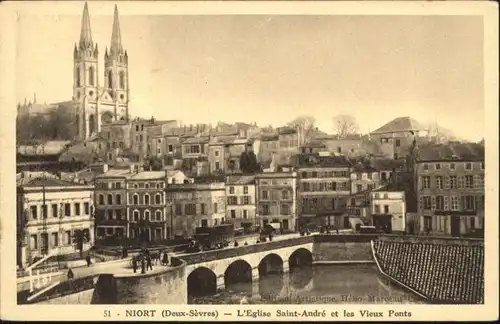 Niort Eglise Saint Andre Pont *