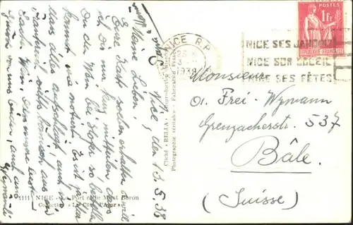 ws76617 Nice Alpes Maritimes Nice Port Mont Boron x Kategorie. Nice Alte Ansichtskarten
