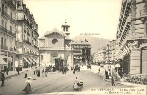 Grenoble Rue Felix-Poulat Eglise Saint-Louis *