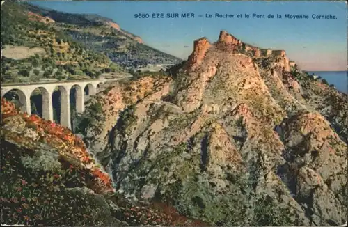 Eze Alpes-Maritimes Eze Mer Rocher Pont Moyenne Corniche x / Eze /Arrond. de Nice