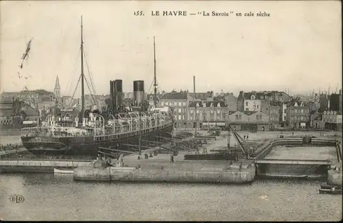 Le Havre La Savoie Cale Seche Dampfer x