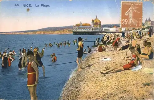 ws81856 Nice Alpes Maritimes Nice la Plage * Kategorie. Nice Alte Ansichtskarten