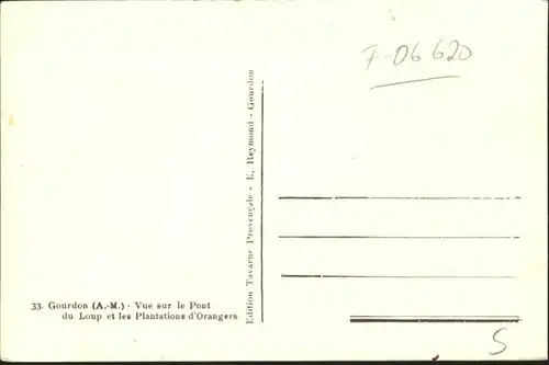 Gourdon Alpes-Maritimes Pont Loup Plantation Orangers *