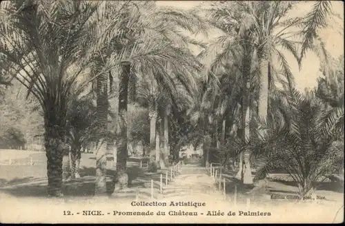 wu59601 Nice Alpes Maritimes Nice Promenade Chateau Allee Palmiers x Kategorie. Nice Alte Ansichtskarten