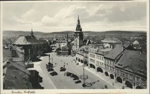 Komotau Marktplatz Kirche  *