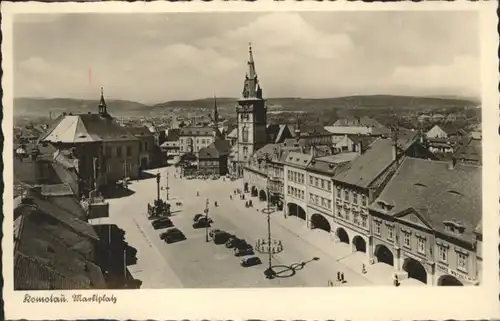 Komotau Marktplatz Kirche  *