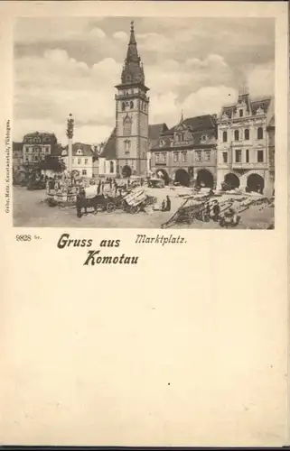 Komotau Marktplatz Kirche  *