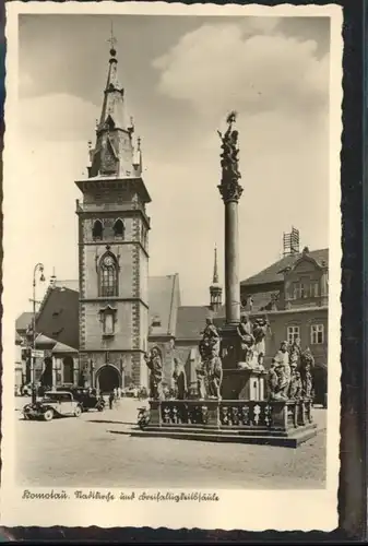 Komotau Kirche Dreifaltigkeitssaeule *