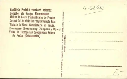 wu94383 Prag Prahy Prague Prag Mustermesse * Kategorie. Praha Alte Ansichtskarten