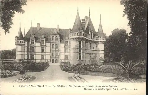 Azay-le-Rideau Chateau Musee Renaissance Monument Historique *