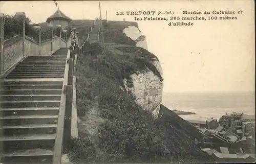 Le Treport Montee Calvaire Falaises *