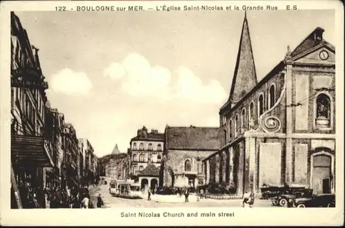 Boulogne-sur-Mer Saint-Nicolas Eglise Grande Rue Church Kirche Main Street Hauptstrasse *