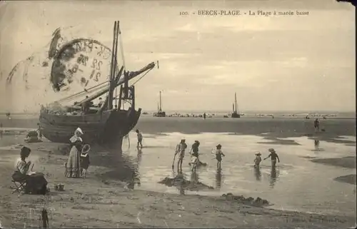 Berck Plage Ebbe Schiff Maree Basse x