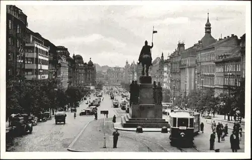 ww68430 Prag Prahy Prague Prag Wenzelsplatz Strassenbahn  * Kategorie. Praha Alte Ansichtskarten