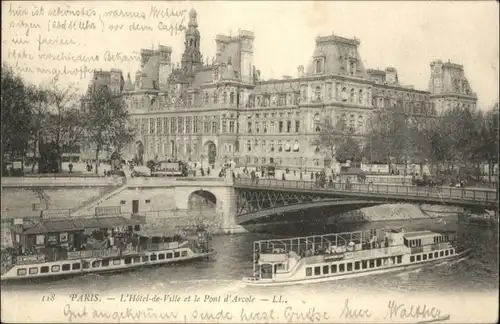 Paris Pont Arcole Hotel de Ville Schiff x