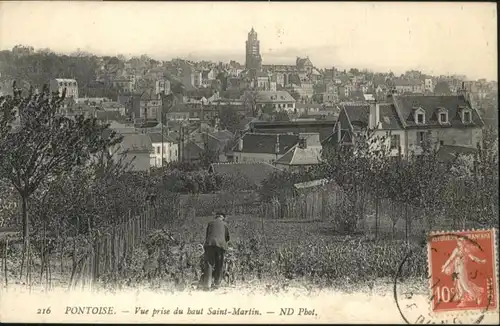 Pontoise  Val-d Oise Vue prise du baut Saint-Martin / Pontoise /Arrond. de Pontoise