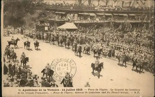 Paris Apotheose Victoire Place Opera General Castelnau Troupes Francaises x