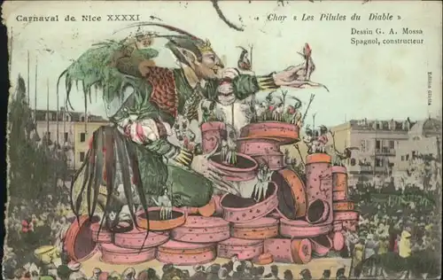 ww71413 Nice Alpes Maritimes Nice Carnaval Pilules Diable x Kategorie. Nice Alte Ansichtskarten