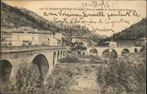 Saint-Sauveur-de-Montagut Pont Confluent Eyrieux Glueyre x