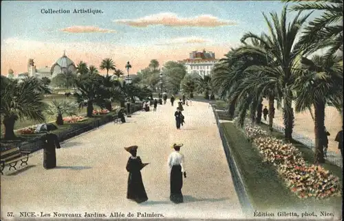 ww71847 Nice Alpes Maritimes Nice Nourveaux Jardin Allee Palmiers * Kategorie. Nice Alte Ansichtskarten