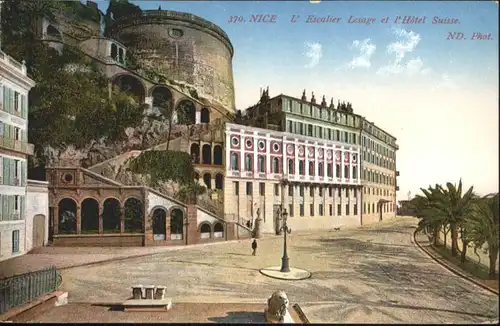 ww72018 Nice Alpes Maritimes Nice Escalier Lesage Hotel Suisse * Kategorie. Nice Alte Ansichtskarten