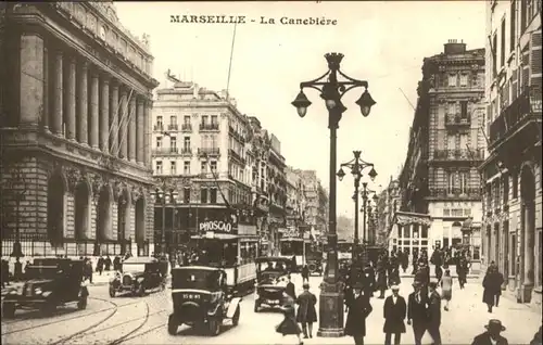 ww72237 Marseille Marseille Canebiere Strassenbahn  * Kategorie. Marseille Alte Ansichtskarten