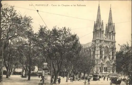 ww72243 Marseille Marseille Cours Chapitre Reformes Litfasssaeule Strassenbahn  * Kategorie. Marseille Alte Ansichtskarten