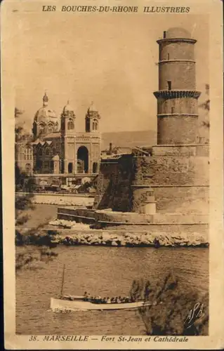 ww72325 Marseille Marseille Fort St. Jean Cathedrale * Kategorie. Marseille Alte Ansichtskarten