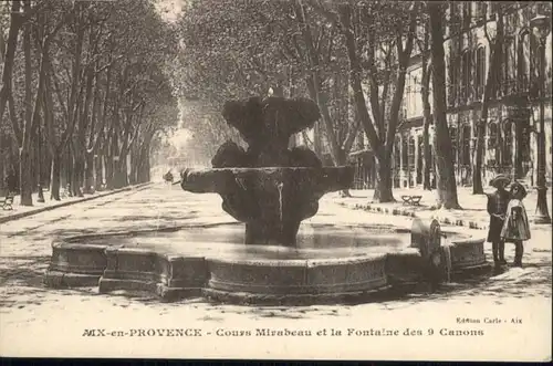 Aix-en-Provence Cours Mirabeau Fontaine 9 Canons *