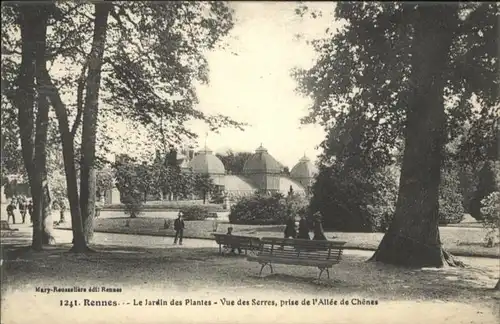 Rennes Jardin Plantes Serres Allee Chenes *