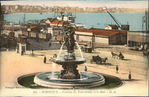 Bordeaux Fontaine Trois-Graces Rade *