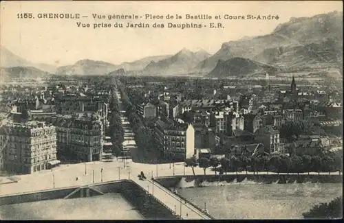 Grenoble Place Bastille Cours St. Andre Jardin Dauphins x
