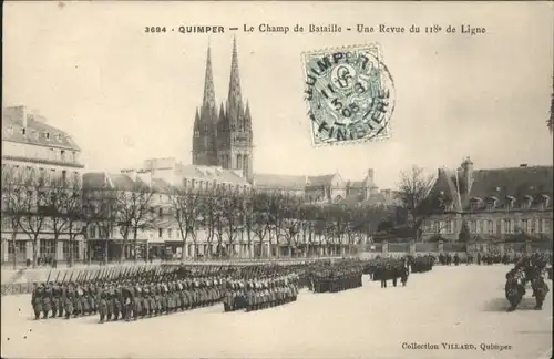 Quimper Champ Bataille Revue de 118 de Ligne Soldaten x