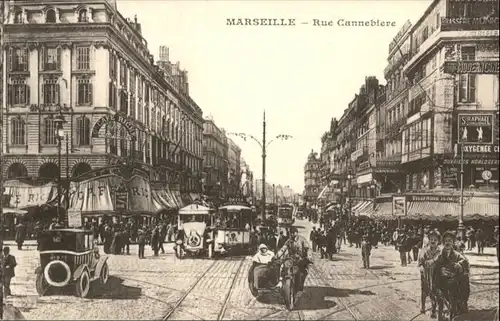 ww74981 Marseille Marseille Restaurant Rue Cannebiere * Kategorie. Marseille Alte Ansichtskarten
