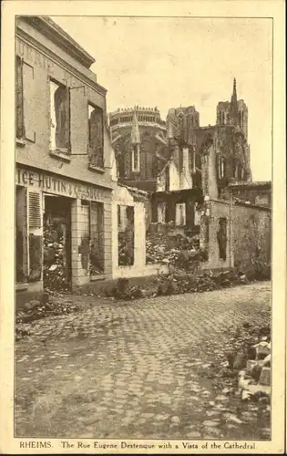 Rheims Reims  Rue Eugene Destenque Cathedrale Zerstoerung *