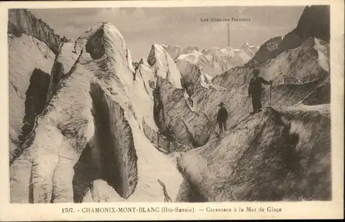 Chamonix-Mont-Blanc Crevasses Mer Glace Gletscher *