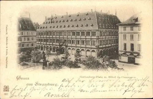 Strasbourg Alsace Strassburg Elsass Guttenberg-Platz Hotel Commerce x